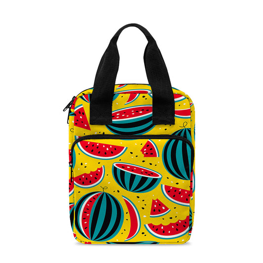 Yellow Watermelon Pieces Pattern Print Bible Tote Bag
