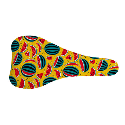 Yellow Watermelon Pieces Pattern Print Bicycle Seat Cover