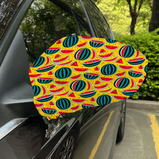 Yellow Watermelon Pieces Pattern Print Car Side Mirror Covers