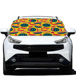 Yellow Watermelon Pieces Pattern Print Car Windshield Snow Cover