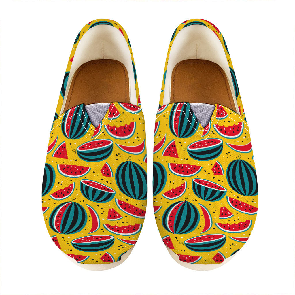Yellow Watermelon Pieces Pattern Print Casual Shoes