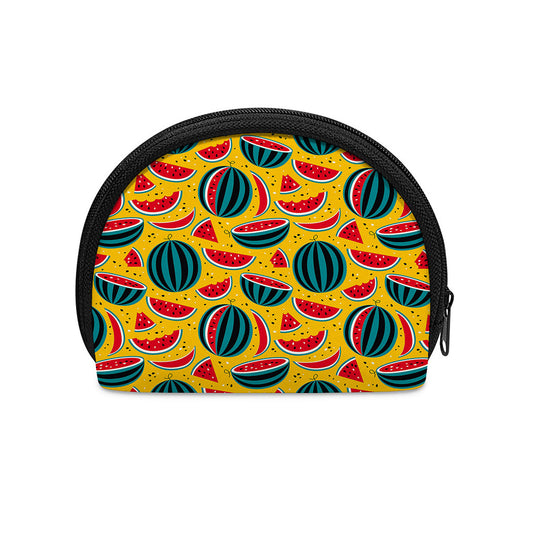 Yellow Watermelon Pieces Pattern Print Coin Purse
