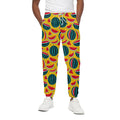 Yellow Watermelon Pieces Pattern Print Cotton Sweatpants