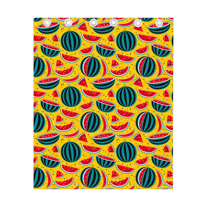 Yellow Watermelon Pieces Pattern Print Curtain