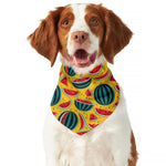 Yellow Watermelon Pieces Pattern Print Dog Bandana