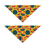 Yellow Watermelon Pieces Pattern Print Dog Bandana