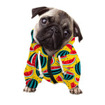 Yellow Watermelon Pieces Pattern Print Dog Zip Up Hoodie