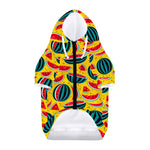 Yellow Watermelon Pieces Pattern Print Dog Zip Up Hoodie