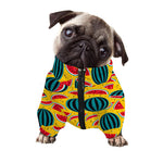 Yellow Watermelon Pieces Pattern Print Dog Zip Up Jacket