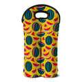 Yellow Watermelon Pieces Pattern Print Double Neoprene Wine Tote