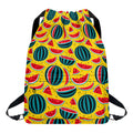 Yellow Watermelon Pieces Pattern Print Drawstring Backpack