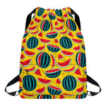 Yellow Watermelon Pieces Pattern Print Drawstring Backpack