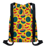 Yellow Watermelon Pieces Pattern Print Drawstring Backpack