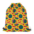 Yellow Watermelon Pieces Pattern Print Drawstring Bag
