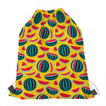 Yellow Watermelon Pieces Pattern Print Drawstring Bag