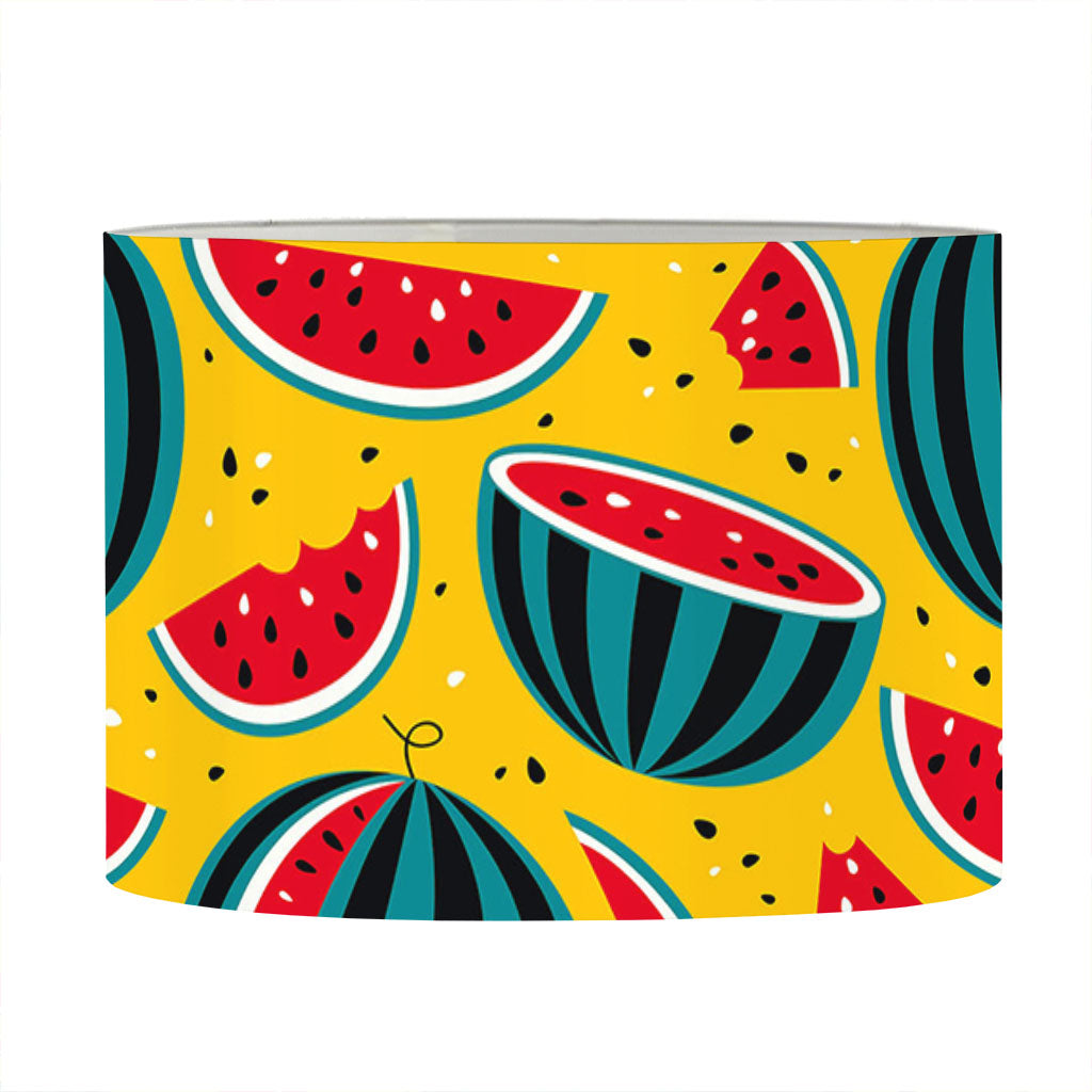Yellow Watermelon Pieces Pattern Print Drum Lamp Shade