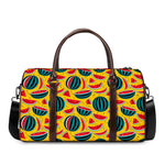 Yellow Watermelon Pieces Pattern Print Duffle Bag