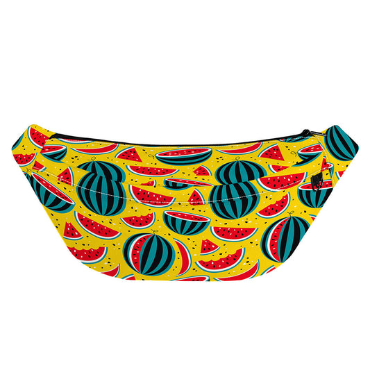 Yellow Watermelon Pieces Pattern Print Fanny Pack