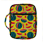 Yellow Watermelon Pieces Pattern Print Front Pocket Bible Bag