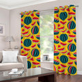 Yellow Watermelon Pieces Pattern Print Grommet Curtains