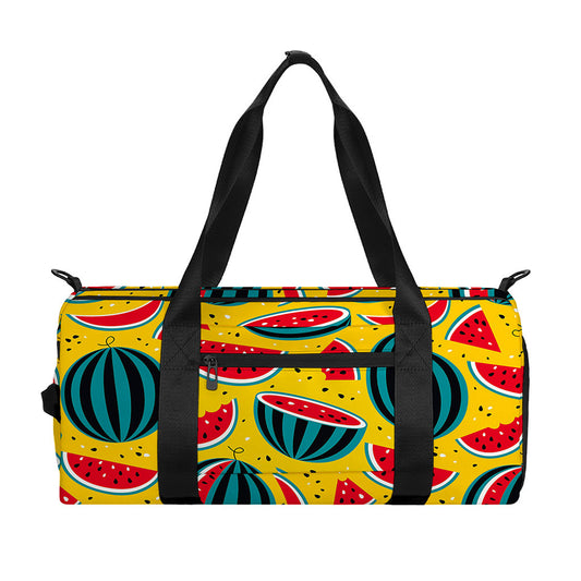 Yellow Watermelon Pieces Pattern Print Gym Bag