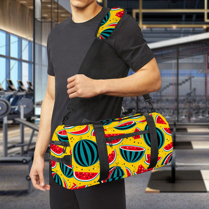 Yellow Watermelon Pieces Pattern Print Gym Bag
