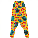 Yellow Watermelon Pieces Pattern Print Hammer Pants