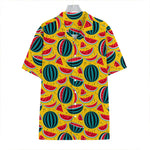 Yellow Watermelon Pieces Pattern Print Hawaiian Shirt