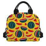 Yellow Watermelon Pieces Pattern Print Insulated Lunch Bag