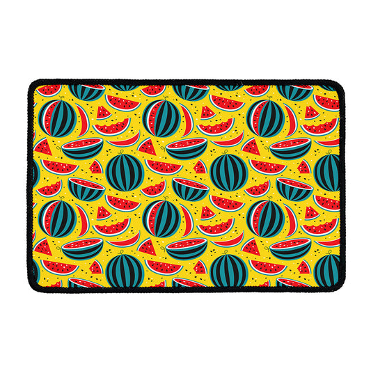 Yellow Watermelon Pieces Pattern Print Kitchen Mat