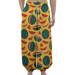 Yellow Watermelon Pieces Pattern Print Lantern Pants