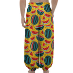 Yellow Watermelon Pieces Pattern Print Lantern Pants