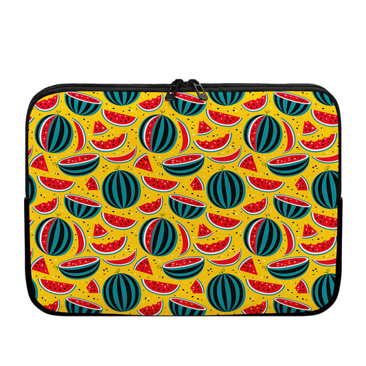 Yellow Watermelon Pieces Pattern Print Laptop Sleeve