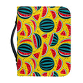 Yellow Watermelon Pieces Pattern Print Leather Bible Cover