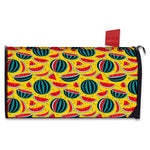 Yellow Watermelon Pieces Pattern Print Mailbox Cover