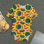 Yellow Watermelon Pieces Pattern Print Men's Bodysuit