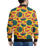 Yellow Watermelon Pieces Pattern Print Men's Bomber Jacket