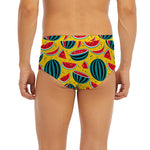 Yellow Watermelon Pieces Pattern Print Men's Briefs