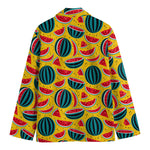 Yellow Watermelon Pieces Pattern Print Men's Cotton Blazer