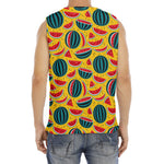 Yellow Watermelon Pieces Pattern Print Men's Fitness Tank Top