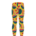 Yellow Watermelon Pieces Pattern Print Men's leggings