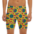 Yellow Watermelon Pieces Pattern Print Men's Long Boxer Briefs