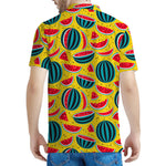 Yellow Watermelon Pieces Pattern Print Men's Polo Shirt