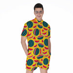 Yellow Watermelon Pieces Pattern Print Men's Rompers