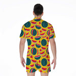 Yellow Watermelon Pieces Pattern Print Men's Rompers