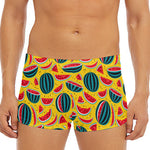 Yellow Watermelon Pieces Pattern Print Men's Short Boxer Briefs