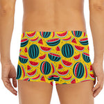 Yellow Watermelon Pieces Pattern Print Men's Short Boxer Briefs