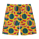 Yellow Watermelon Pieces Pattern Print Men's Swim Trunks