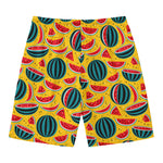 Yellow Watermelon Pieces Pattern Print Men's Swim Trunks