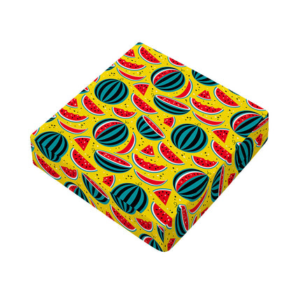 Yellow Watermelon Pieces Pattern Print Outdoor Seat Cushion Cover